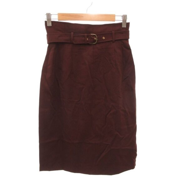 Gucci Vintage Tight Skirt with Belt Knee Length 40 Gold Bordeaux main image 6